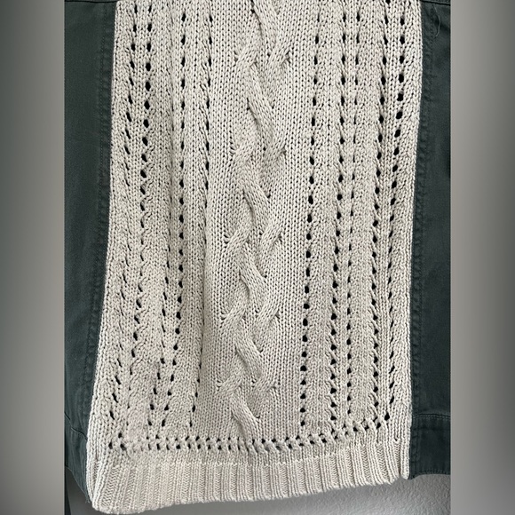 Sound & Matter Military Cropped Olive Green Cotton Crochet Jacket, Size Medium - Picture 12 of 16